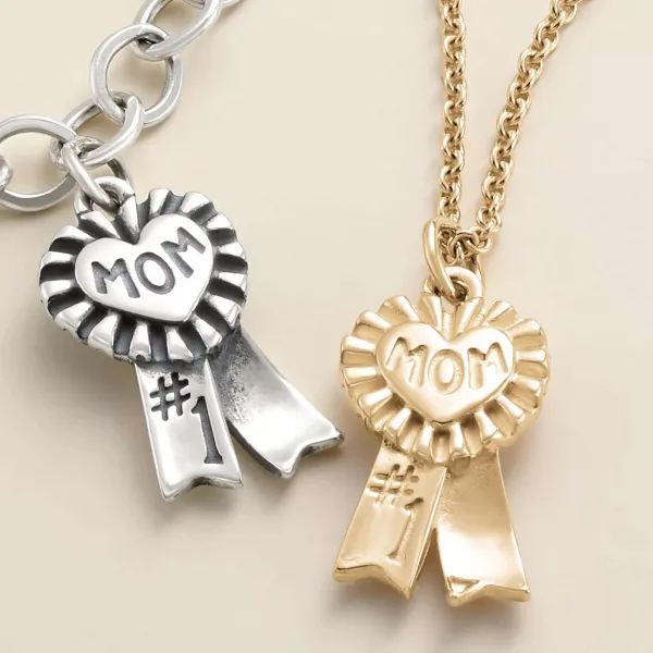 James Avery Artisan Jewelry Charms-Blue Ribbon "Mom" Charm