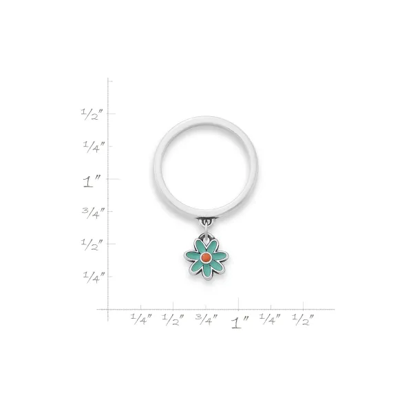 James Avery Artisan Jewelry Rings-Enamel Mini Flower Charm Dangle Ring