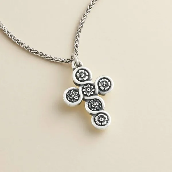 James Avery Artisan Jewelry Pendants-Flowering Cross Pendant