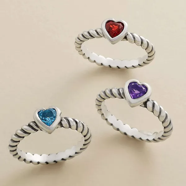 James Avery Artisan Jewelry Rings-Gemstone Heart Twisted Wire Ring