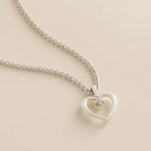 James Avery Artisan Jewelry Pendants-Heart With Diamond Pendant