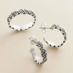 James Avery Artisan Jewelry Earrings-Rose Hoops