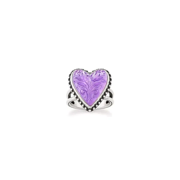 James Avery Artisan Jewelry Rings-Sculpted Heart And Tulips Layered Gemstone Ring
