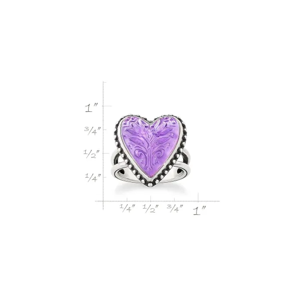 James Avery Artisan Jewelry Rings-Sculpted Heart And Tulips Layered Gemstone Ring