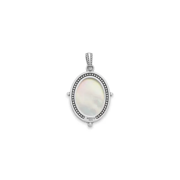 James Avery Artisan Jewelry Pendants-Sculpted Les Fleurs Cross Layered Gemstone Pendant